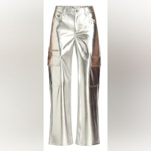 No Boundaries-Silver Metallic Women's Cargo Pants